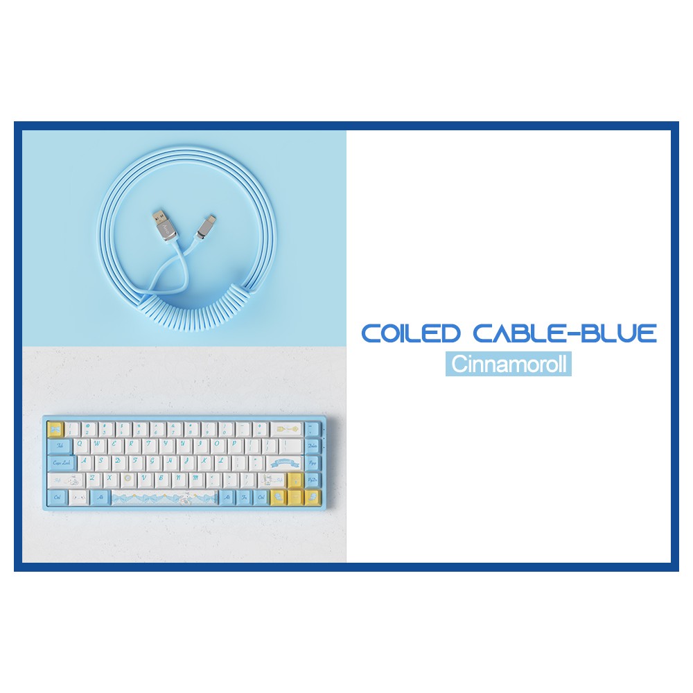 Akko Câble d’aviateur enroulé bleu