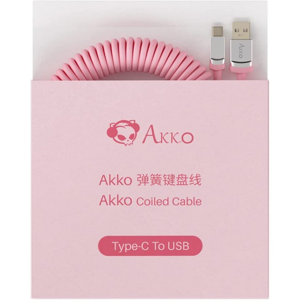 Akko Câble d’aviateur enroulé rose