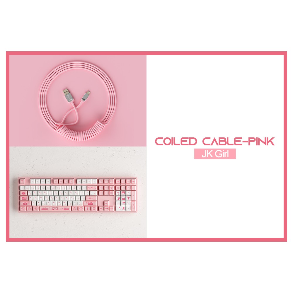 Akko Câble d’aviateur enroulé rose
