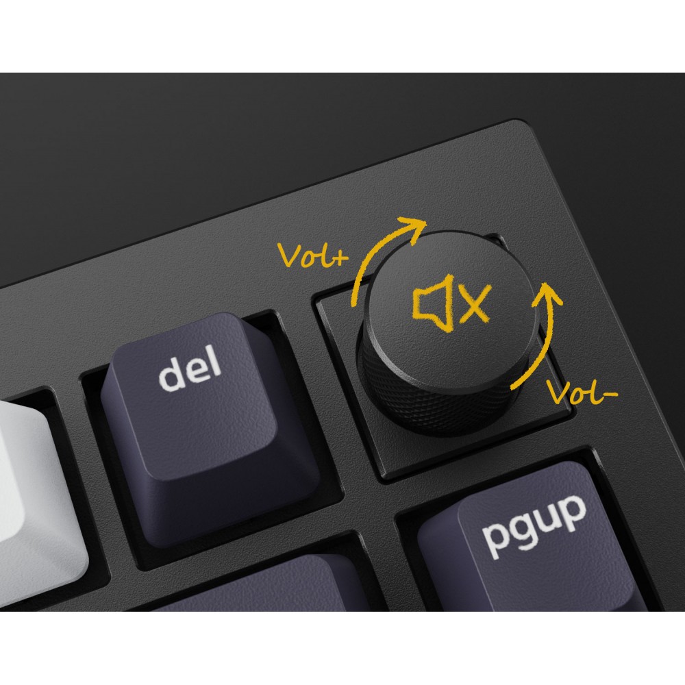 Keychron Q1 QMK Barebone ISO Navy Blue avec bouton