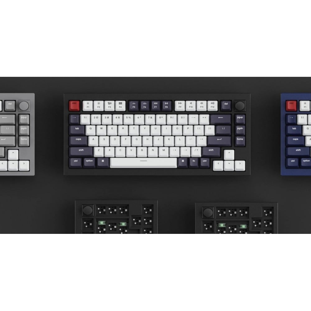 Keychron Q1 QMK Barebone ISO Navy Blue avec bouton