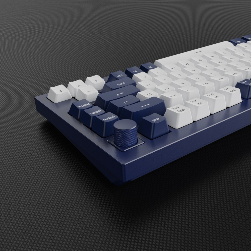 Keychron Q1 QMK Barebone ISO Navy Blue avec bouton