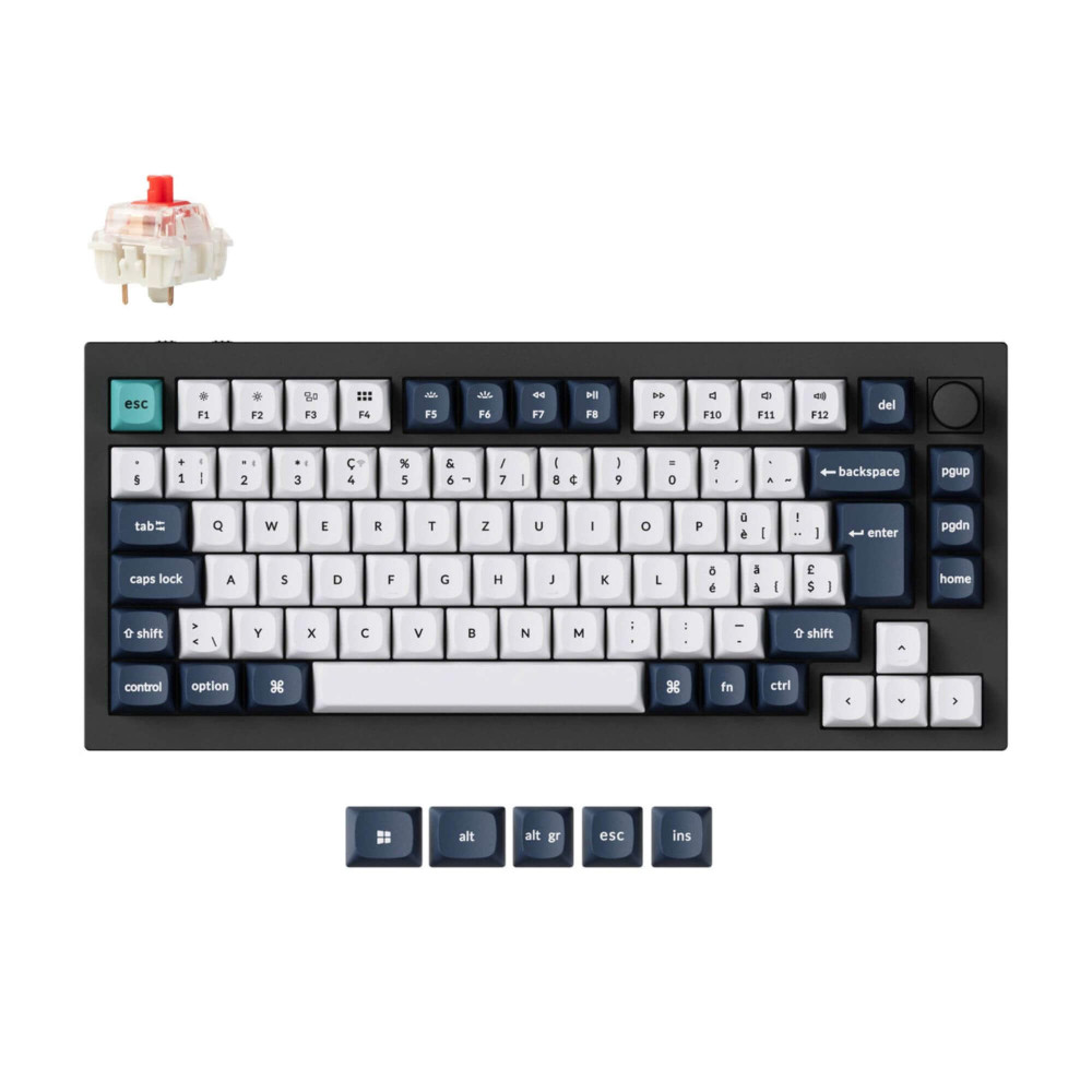 Keychron Q1 Max Noir Carbone QMK Rouge Interrupteur (ISO-CH)