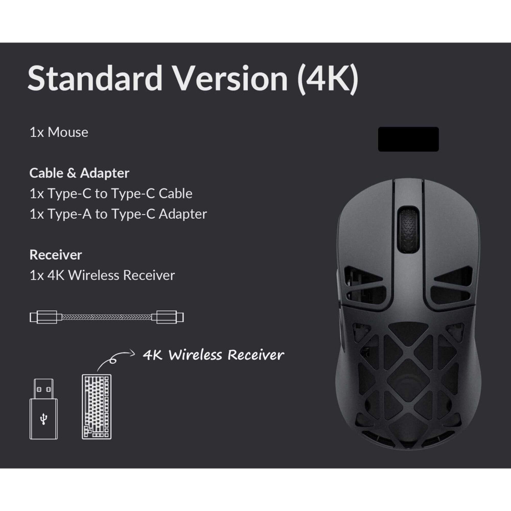 Keychron Mini souris ultralégère M3 avec boîtier 4000 Hz et magnésium