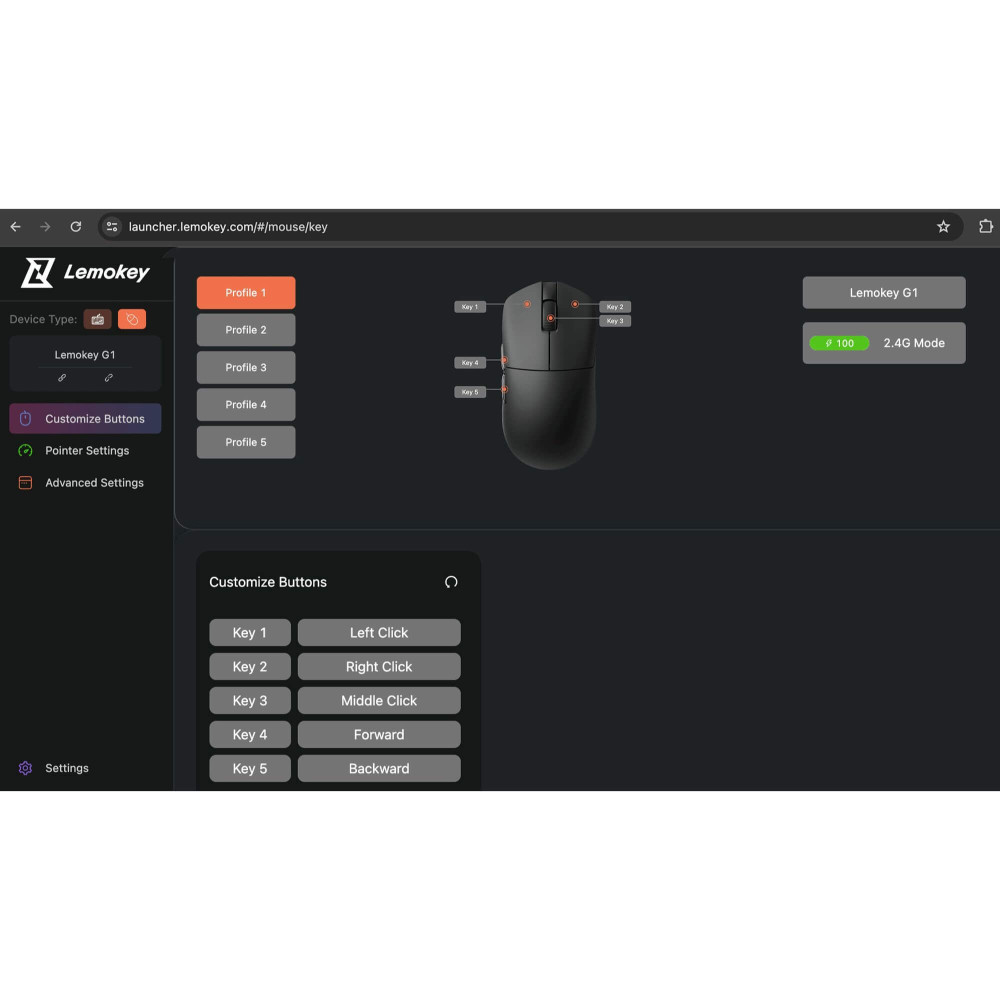 Souris de jeu sans fil Lemokey G1 – Ultralégère et taux d’interrogation de 8000 Hz