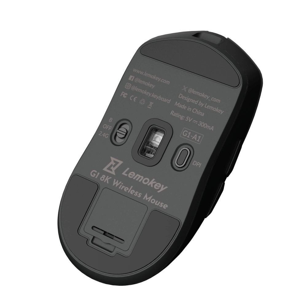 Souris de jeu sans fil Lemokey G1 – Ultralégère et taux d’interrogation de 8000 Hz