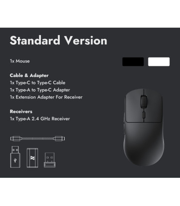 Souris de jeu Lemokey G2 – Ultralégère, taux d’interrogation de 8000 Hz, sans fil et pour les jeux professionnels