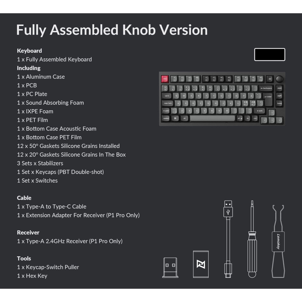 Lemokey P1 Pro: Premium 75% Gaming Keyboard with RGB & Aluminum Case