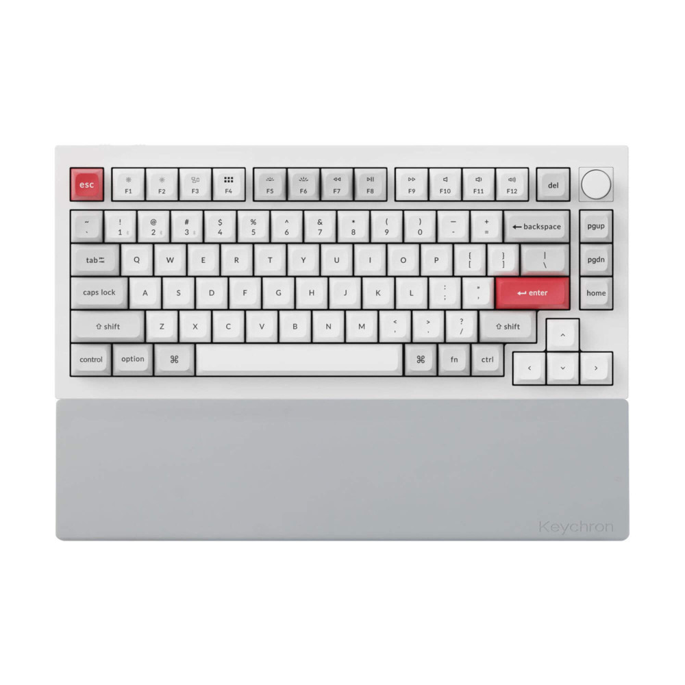 Keychron Repose-poignets en silicone gris V1 / V1 Max / V2 / Q2 / Q9 / Q1 Pro / Q1 Max / Q2 Pro / Q2 Max / P1 / P1 Pro / P1 HE