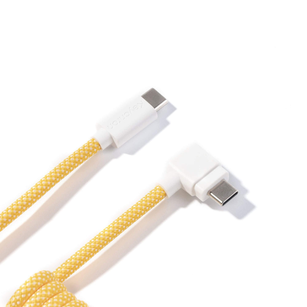 Keychron Custom Coiled Aviator Cable Yellow (Angled Connector)