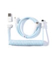 Keychron Custom Coiled Aviator Cable Light Blue (Angled Connector)