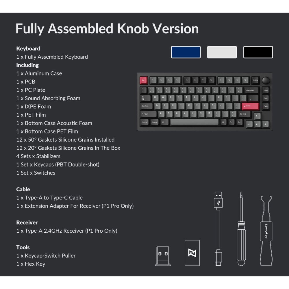 Lemokey P1 Pro: Premium 75% Gaming Keyboard with RGB & Aluminum Case
