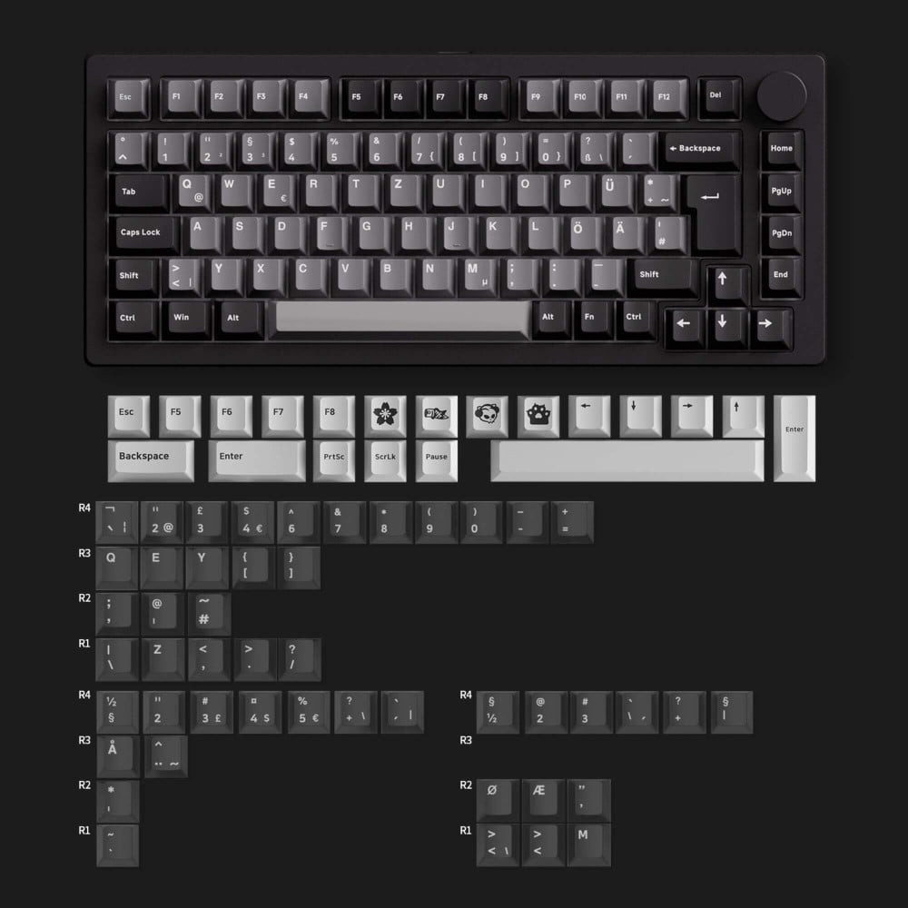 Akko MonsGeek M1 V5 VIA Noir & Argent ISO – Clavier de jeu haut de gamme