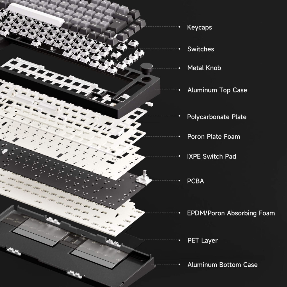 Akko MonsGeek M1 V5 VIA Noir & Argent ISO – Clavier de jeu haut de gamme