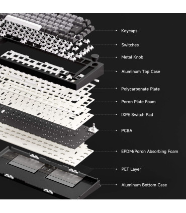Akko MonsGeek M1 V5 VIA Black & Silver ISO – Premium Gaming Tastatur