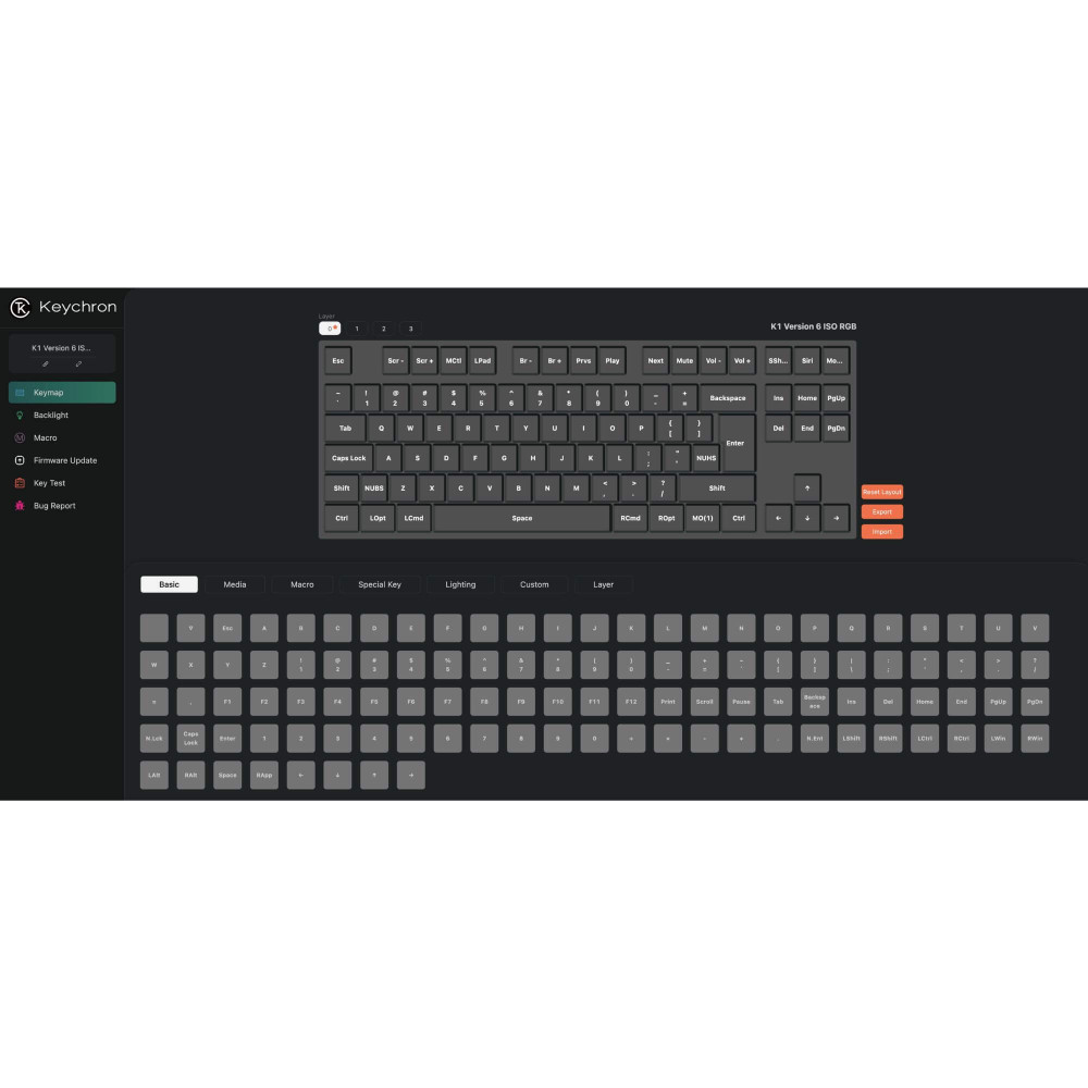 Keychron K1 QMK (Version 6) – Ultraflache Mechanische Tastatur für Mac