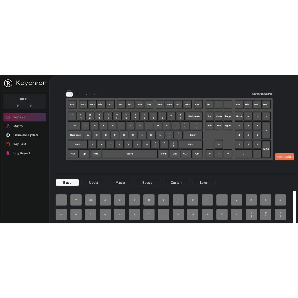 Keychron B6 Pro ISO-CH – Wireless Keyboard with 1200h Battery & Launcher App