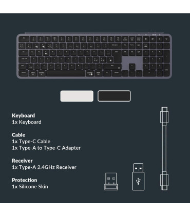 Keychron B6 Pro ISO-CH – Wireless-Tastatur mit 1200h Akku & Launcher App