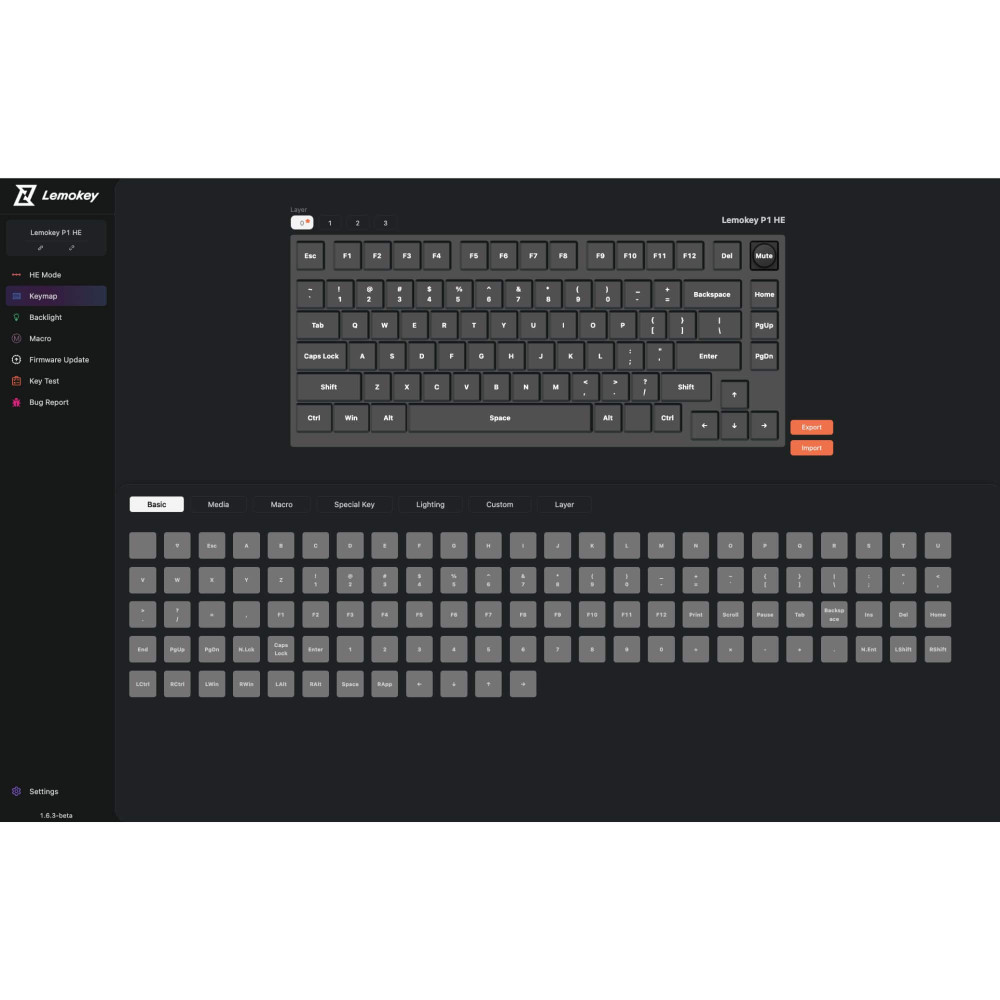 Keychron Lemokey P1 HE – 81-Tasten Gaming Keyboard mit Hall Switches