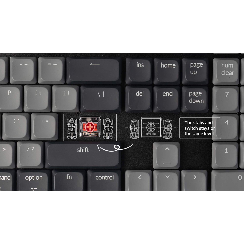 Keychron K5 QMK V2 ISO-CH – Flat Mechanical Keyboard with VIA/QMK