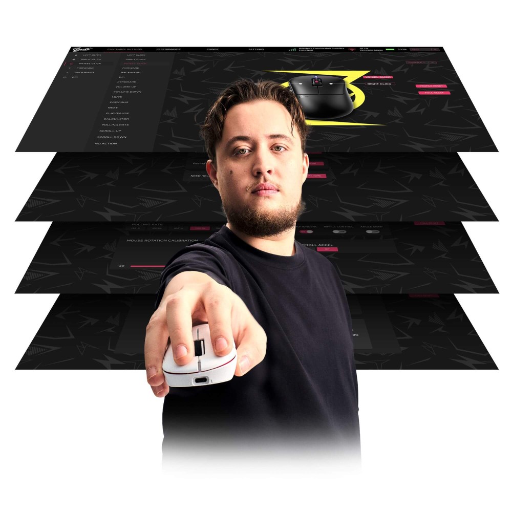 ZywOo La souris choisie par Pulsar – 8000 Hz Wireless FPS Maus Taille moyenne
