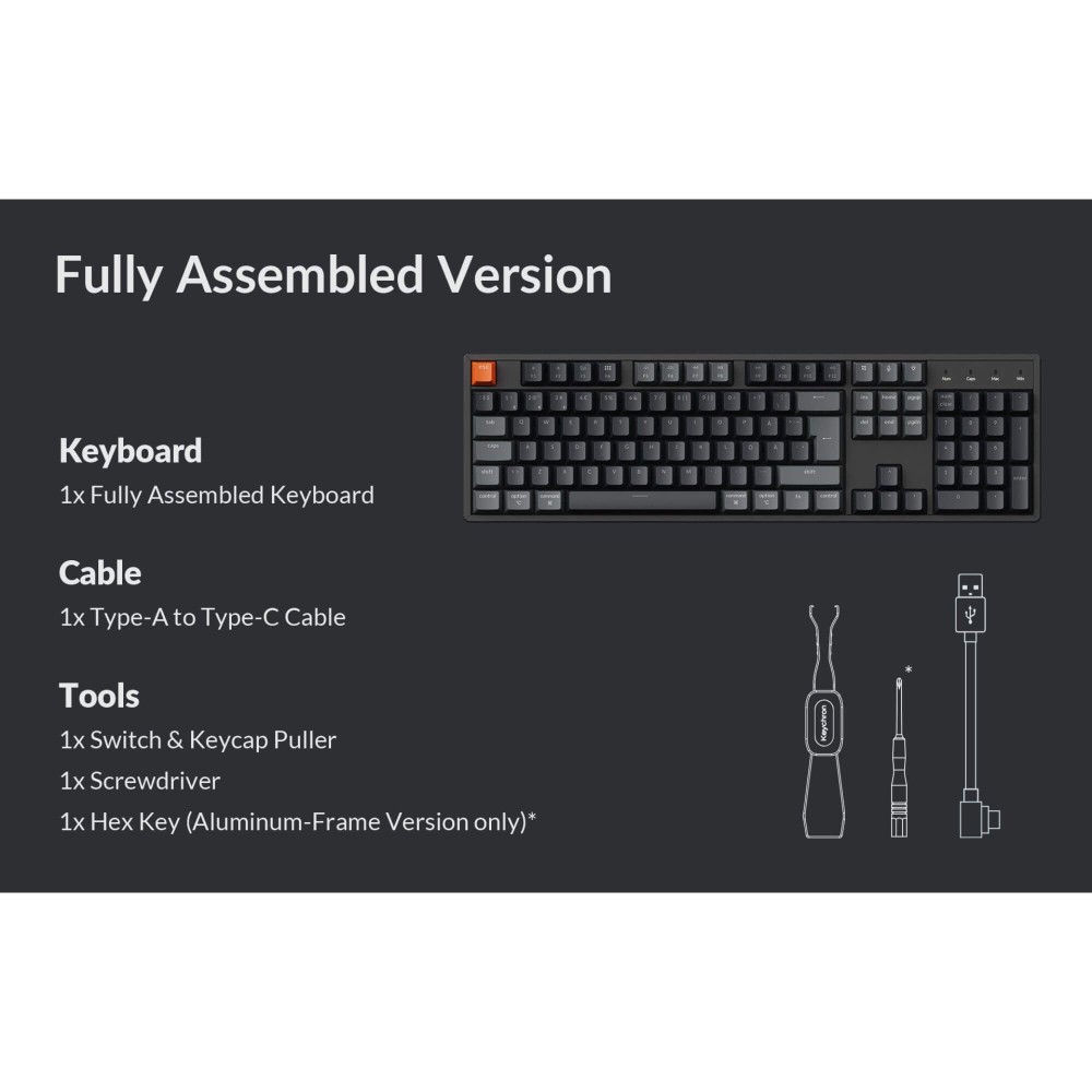 Keychron K10 QMK Version 2 ISO‑CH – Wireless 100 % Keyboard