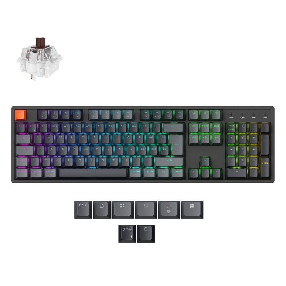 Keychron K10 QMK (Version 2) Commutateur brun RGB (ISO-CH)