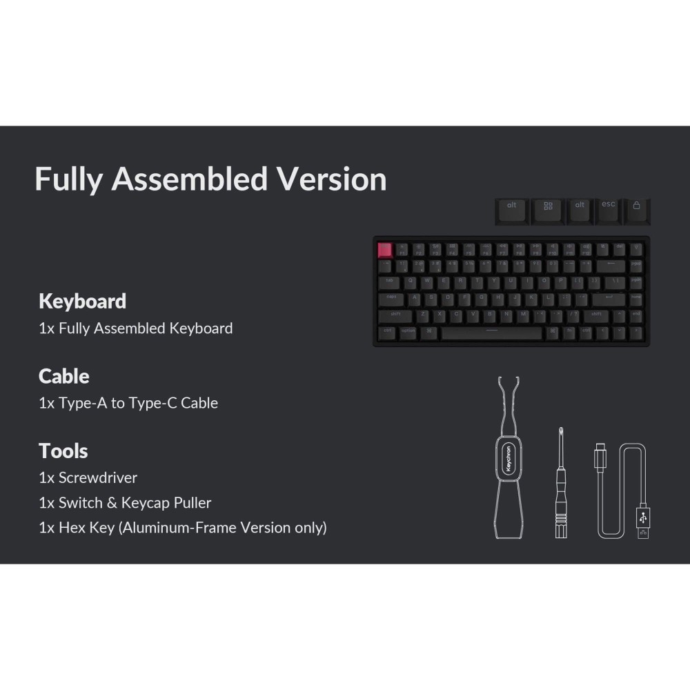 Keychron K2 V3 ANSI – 75% QMK Wireless Keyboard with Hot-Swap