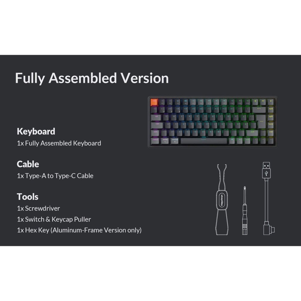 Keychron K2 V3 with Alu-Frame, Wireless, VIA & QMK and ISO-CH layout