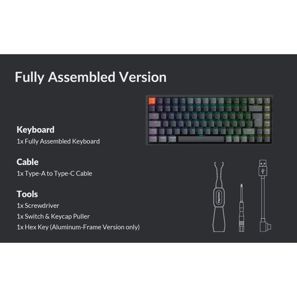 Keychron K2 V3 mit Alu‑Frame, Wireless, VIA & QMK und ISO-CH Layout