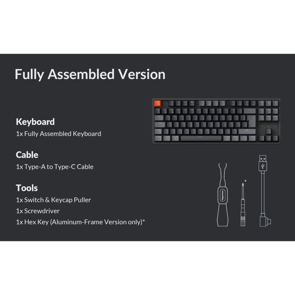 Keychron K8 V2  ISO-CH – Kabellose & Hot-Swap Tastatur mit RGB & QMK