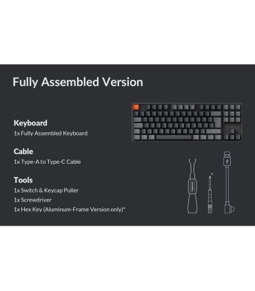 Keychron K8 V2 ISO-CH – Clavier sans fil et remplaçable à chaud avec RGB et QMK