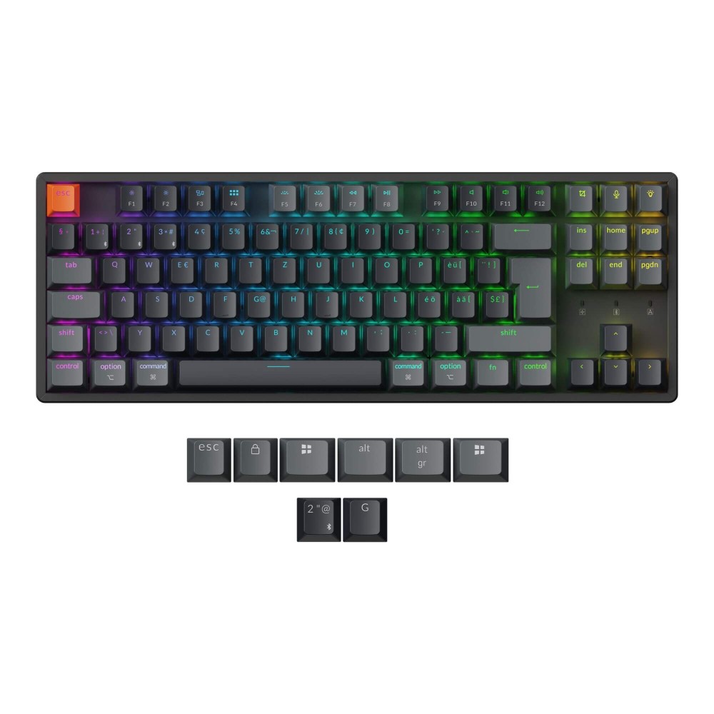 Keychron K8 V2 ISO-CH – Clavier sans fil et remplaçable à chaud avec RGB et QMK