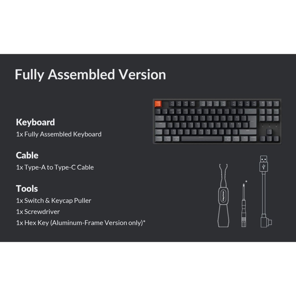 Keychron K8 V2 ISO-CH – Wireless & Hot-Swap Keyboard with RGB & QMK