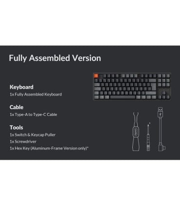 Keychron K8 V2  ISO-CH – Kabellose & Hot-Swap Tastatur mit RGB & QMK