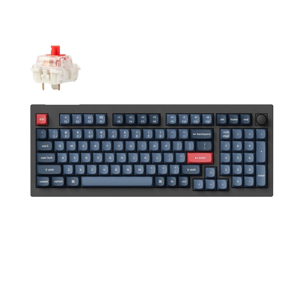 Keychron V5 Max Noir Rouge Interrupteur (ANSI) avec Bouton