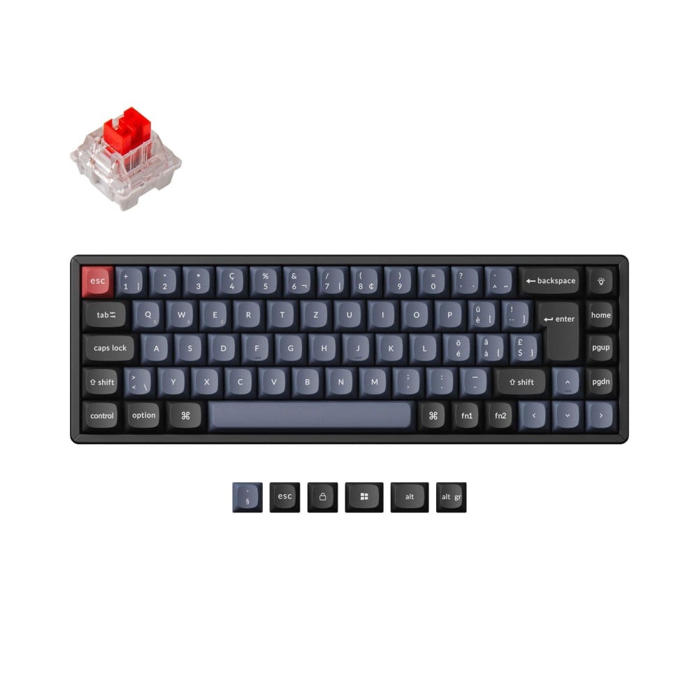 Keychron K6 Pro (Capuchons de touches PBT) Commutateur rouge RGB (ISO-CH)