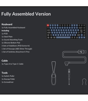 Keychron K2 Pro ISO-CH – 75 %-Tastatur mit QMK/VIA & Hot-Swap
