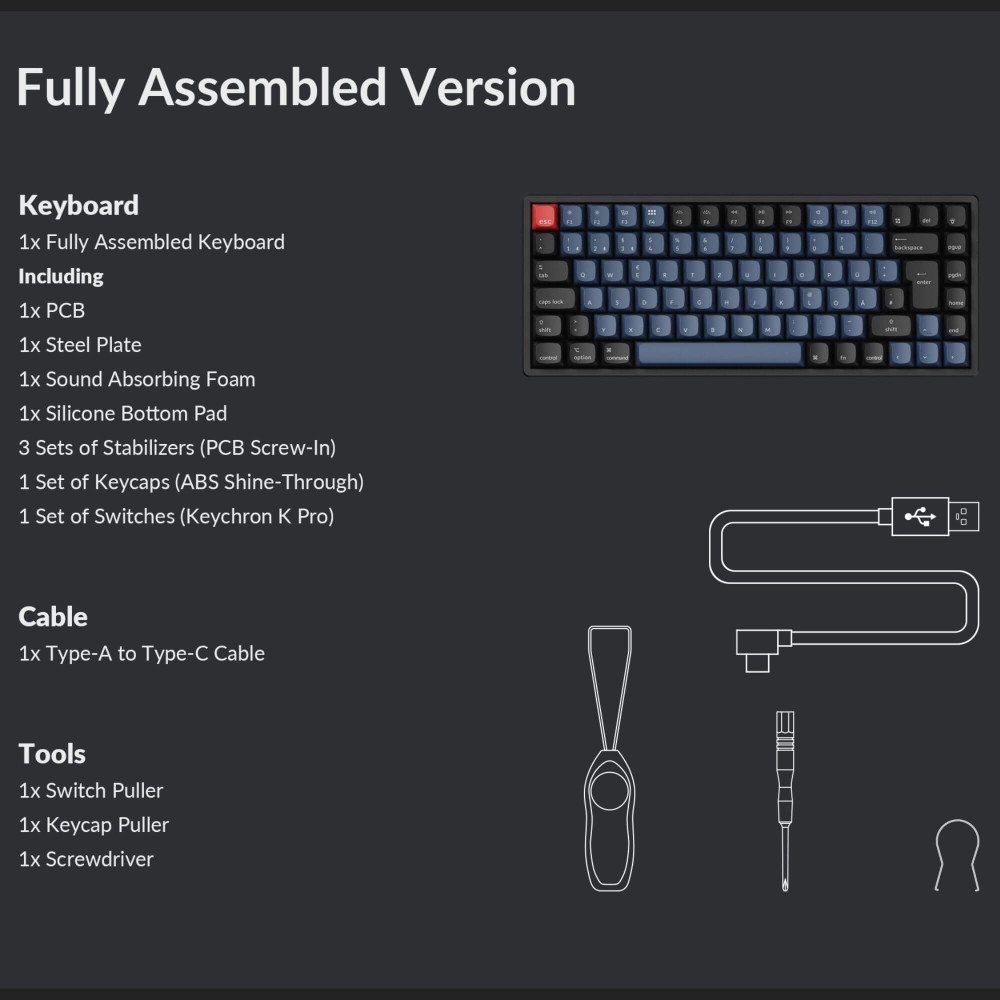 Keychron K2 Pro ISO-CH – 75% keyboard with QMK/VIA & hot-swap