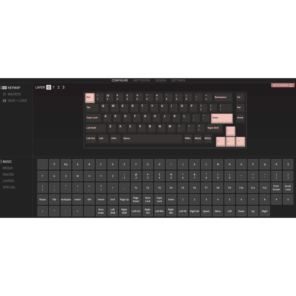 Keychron Q2 QMK Barebone ISO Carbon Black w/Knob