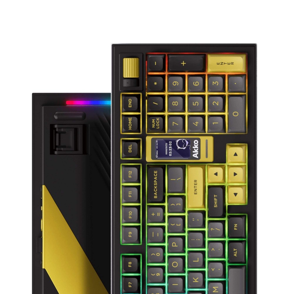 AKKO 5098B Black & Gold – Clavier ANSI avec écran TFT et support de joint d’étanchéité