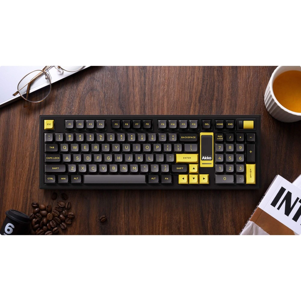 AKKO 5098B Black & Gold – Clavier ANSI avec écran TFT et support de joint d’étanchéité