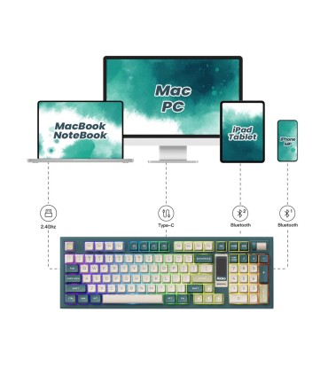 AKKO 5098B Black & Gold – Clavier ANSI avec écran TFT et support de joint d’étanchéité