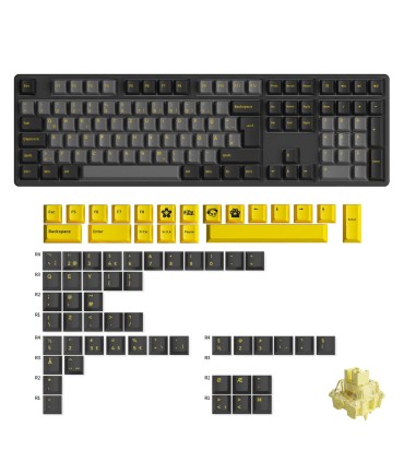 Akko 5108B Plus Noir et Or ISO-DE – Clavier de jeu à trois modes