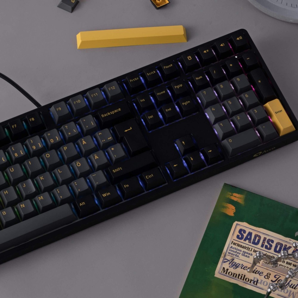 Akko 5108B Plus Noir et Or ISO-DE – Clavier de jeu à trois modes
