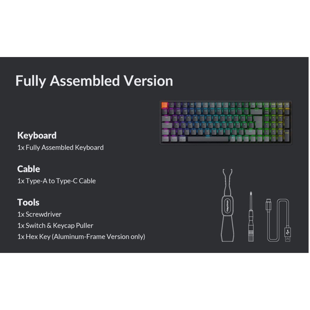 Keychron K4 QMK V3 ISO-CH – 96% Wireless Tastatur mit Hot-Swap