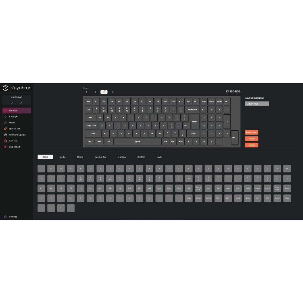 Keychron K4 QMK V3 ISO-CH – 96% Wireless Tastatur mit Hot-Swap