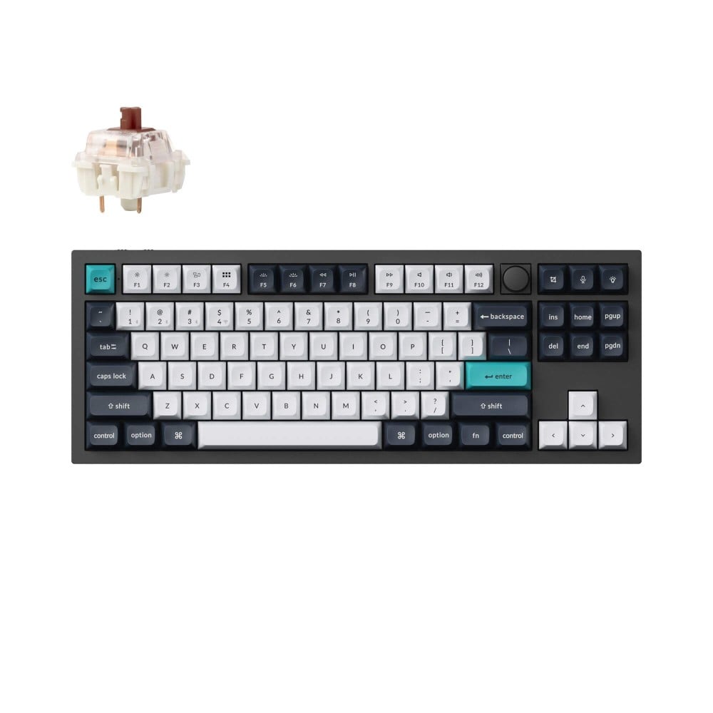 Keychron Q3 Max Noir Carbone QMK Marron Interrupteur (ANSI)