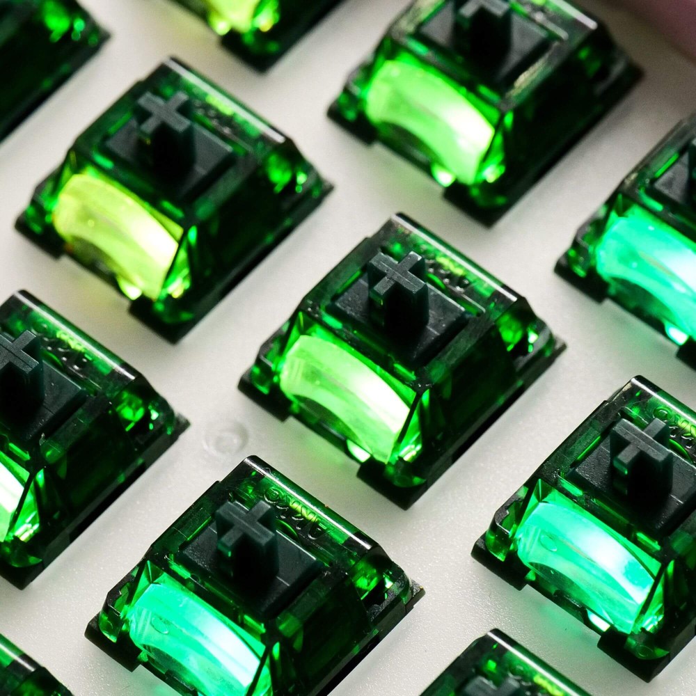MonsGeek Green Fog Switch linéaire – 60 gf, diffuseur RGB, compatible MX