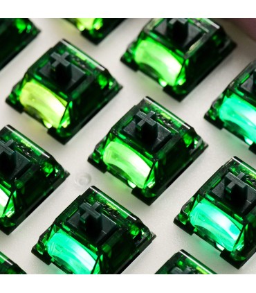 MonsGeek Green Fog Switch linéaire – 60 gf, diffuseur RGB, compatible MX